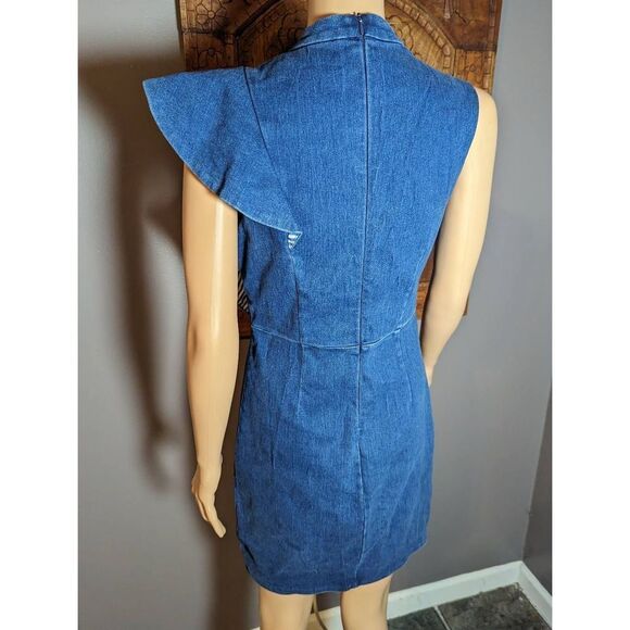 Jealous Tomato Denim Dress with Awesome side Ruffle Super Cute Style! Size Mediu - Picture 3 of 6